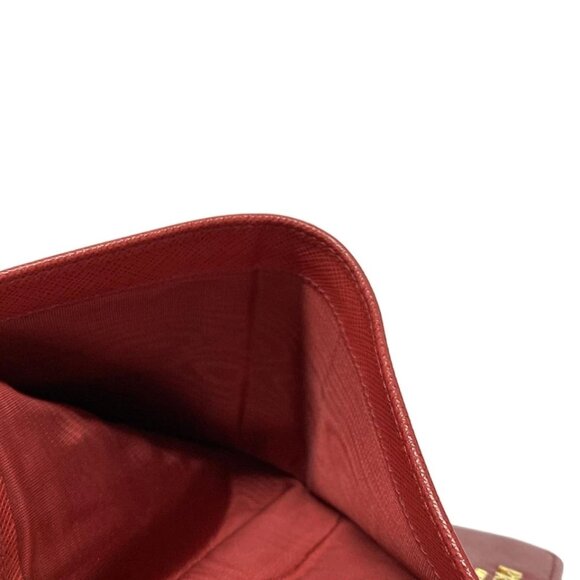 PRADA - Red Saffiano Metal (Leather) Bifold Wallet 400-042825 - Picture 7 of 9